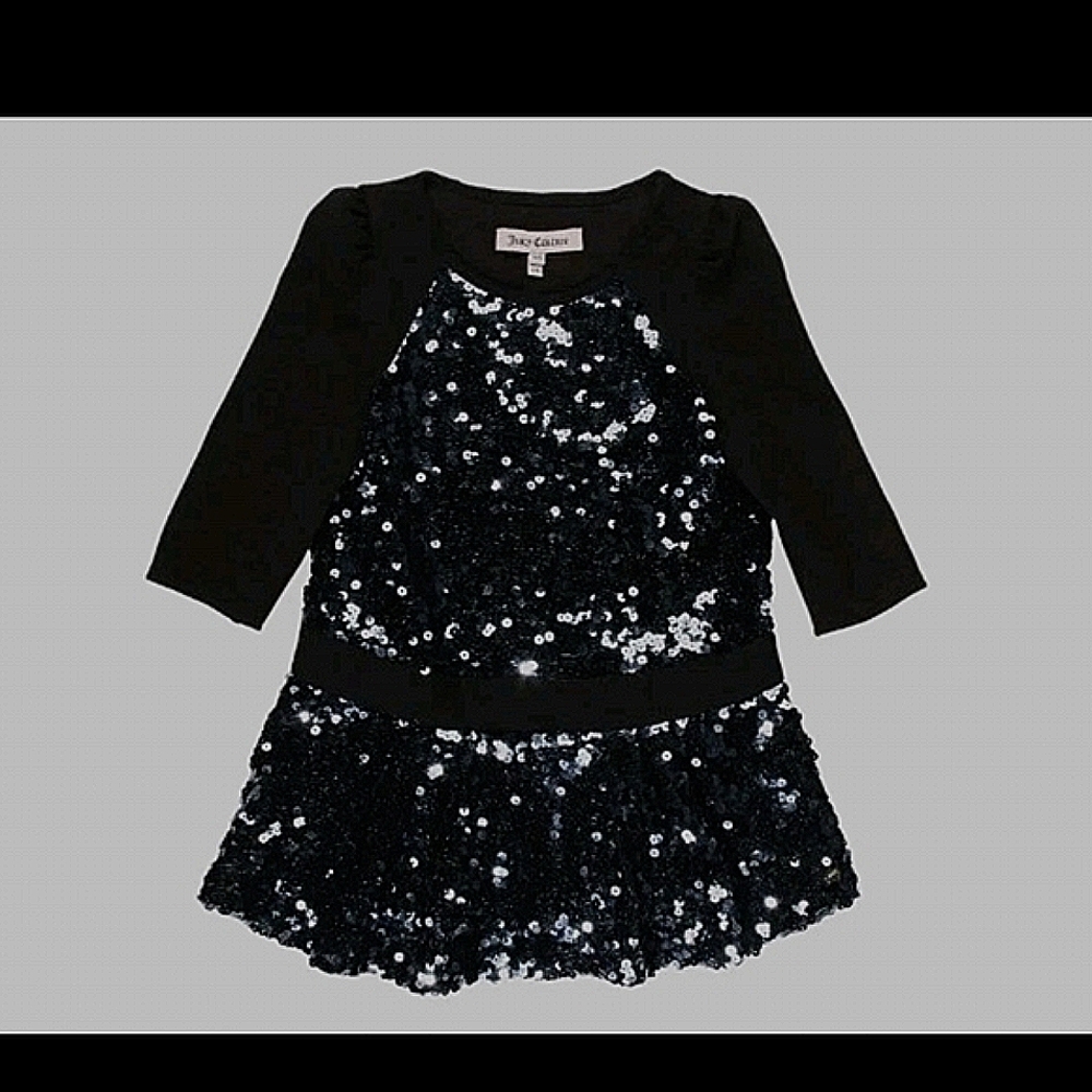 Juicy Couture Kids Sequin Size 8 Black & Blue Dress